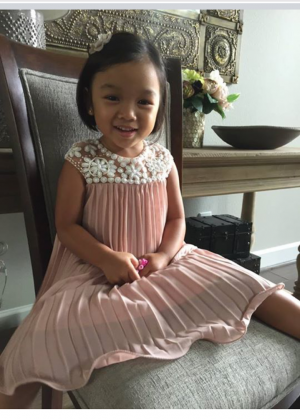 Sheer Beaded Neck Pleated Chiffon Boho Beach Flower Girl Dress